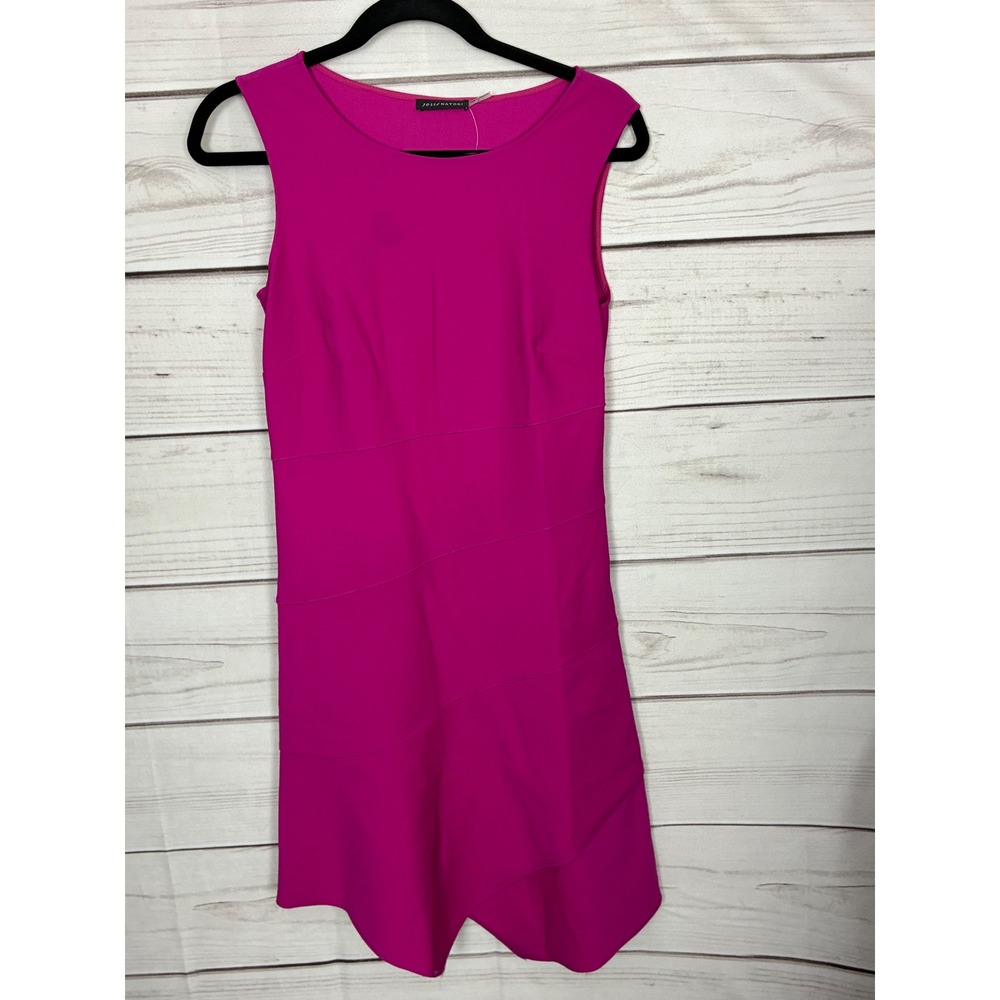 Josie Natori Grenada Pink Sleeveless Tiered Asymmetrical Cocktail Dress Size ‎ 2